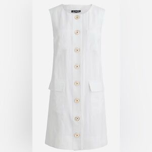 J.CREW BUTTON-FRONT SHIFT DRESS IN LINEN, SIZE S, NWT.